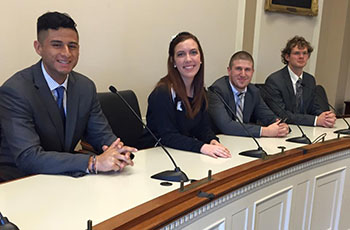 Student delegates at the dais